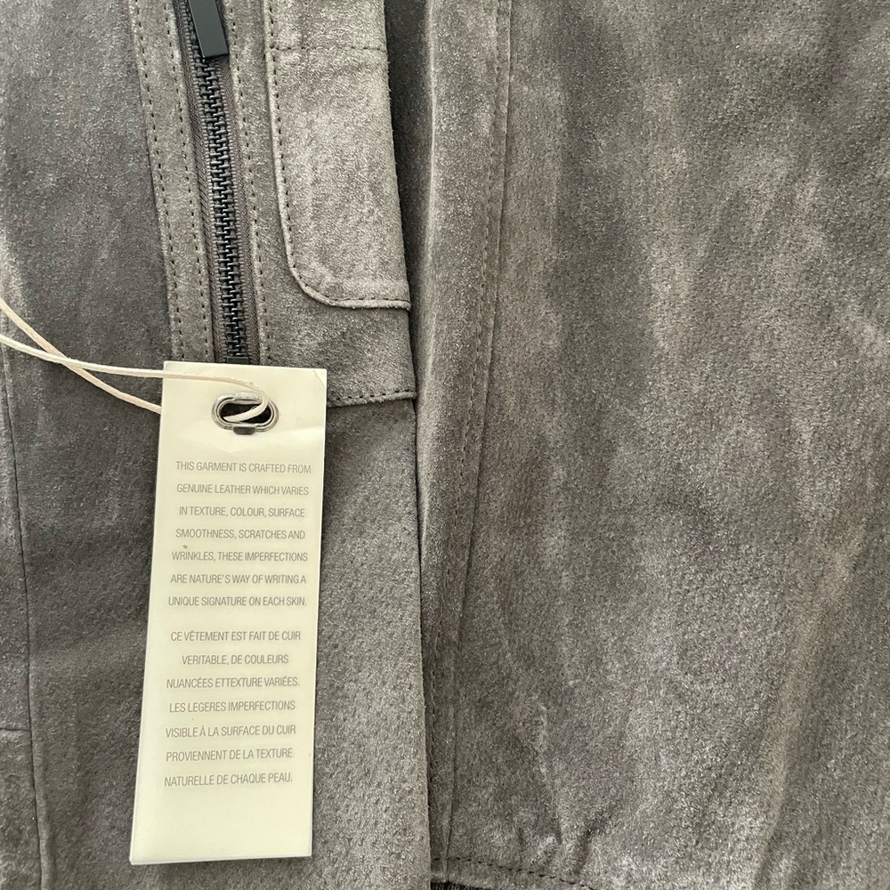 NWT Bagatelle gray leather suede bomber jacket - Picture 11 of 12